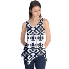 Model Traditional Draperie Line Black White Triangle Sleeveless Tunic by Mariart