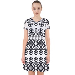 Model Traditional Draperie Line Black White Triangle Adorable In Chiffon Dress