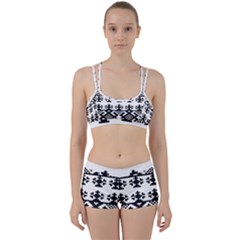 Model Traditional Draperie Line Black White Triangle Women s Sports Set