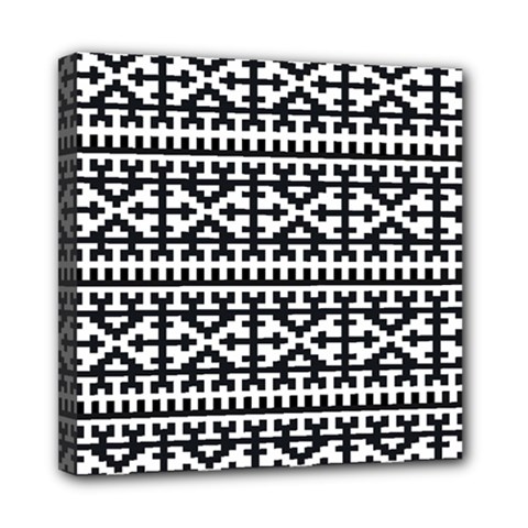 Model Traditional Draperie Line Black White Mini Canvas 8  X 8 