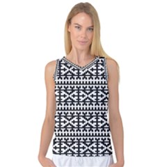 Model Traditional Draperie Line Black White Women s Basketball Tank Top