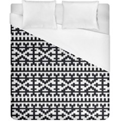 Model Traditional Draperie Line Black White Duvet Cover (california King Size) by Mariart