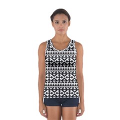 Model Traditional Draperie Line Black White Sport Tank Top  by Mariart