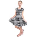 Model Traditional Draperie Line Black White Kids  Short Sleeve Dress View1