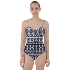 Model Traditional Draperie Line Black White Sweetheart Tankini Set by Mariart