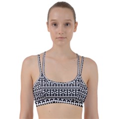 Model Traditional Draperie Line Black White Line Them Up Sports Bra by Mariart