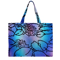 Lotus Flower Wall Purple Blue Zipper Mini Tote Bag by Mariart