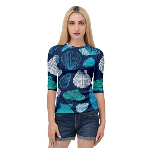 Mega Menu Seashells Quarter Sleeve Raglan Tee by Mariart