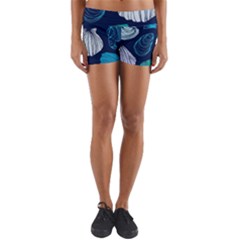 Mega Menu Seashells Yoga Shorts by Mariart