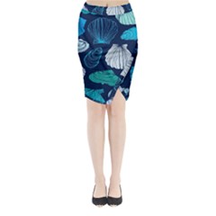 Mega Menu Seashells Midi Wrap Pencil Skirt by Mariart