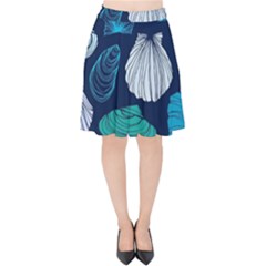 Mega Menu Seashells Velvet High Waist Skirt