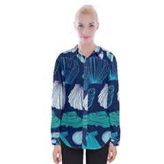 Mega Menu Seashells Womens Long Sleeve Shirt