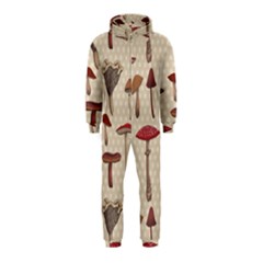 Mushroom Madness Red Grey Brown Polka Dots Hooded Jumpsuit (kids) by Mariart