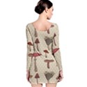 Mushroom Madness Red Grey Brown Polka Dots Long Sleeve Velvet Bodycon Dress View2