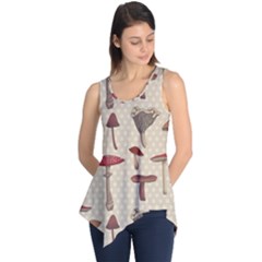 Mushroom Madness Red Grey Brown Polka Dots Sleeveless Tunic by Mariart