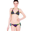 Optical Illusion Line Wave Chevron Rainbow Colorfull Bikini Set View3