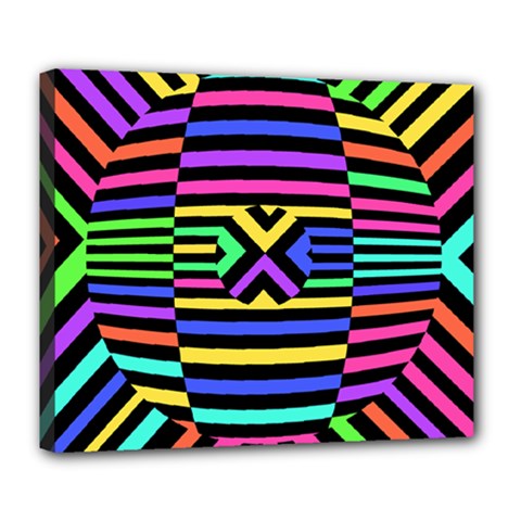 Optical Illusion Line Wave Chevron Rainbow Colorfull Deluxe Canvas 24  X 20   by Mariart