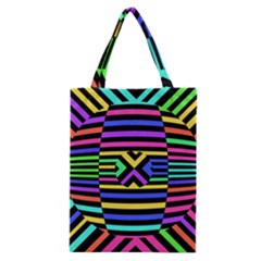 Optical Illusion Line Wave Chevron Rainbow Colorfull Classic Tote Bag by Mariart