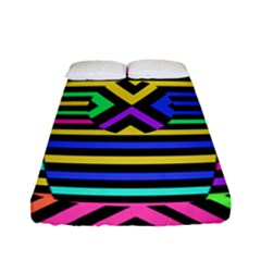 Optical Illusion Line Wave Chevron Rainbow Colorfull Fitted Sheet (full/ Double Size) by Mariart