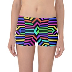 Optical Illusion Line Wave Chevron Rainbow Colorfull Boyleg Bikini Bottoms by Mariart