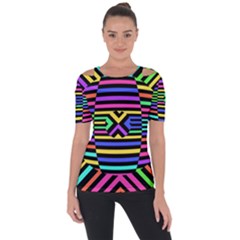 Optical Illusion Line Wave Chevron Rainbow Colorfull Short Sleeve Top by Mariart