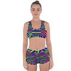 Optical Illusion Line Wave Chevron Rainbow Colorfull Racerback Boyleg Bikini Set by Mariart