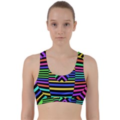 Optical Illusion Line Wave Chevron Rainbow Colorfull Back Weave Sports Bra by Mariart