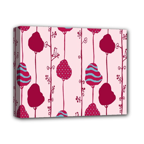 Original Tree Bird Leaf Flower Floral Pink Wave Chevron Blue Polka Dots Deluxe Canvas 14  X 11 