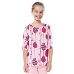 Original Tree Bird Leaf Flower Floral Pink Wave Chevron Blue Polka Dots Kids  Quarter Sleeve Raglan Tee