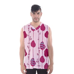 Original Tree Bird Leaf Flower Floral Pink Wave Chevron Blue Polka Dots Men s Basketball Tank Top