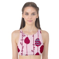 Original Tree Bird Leaf Flower Floral Pink Wave Chevron Blue Polka Dots Tank Bikini Top by Mariart