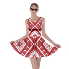 Model Traditional Draperie Line Red White Triangle Skater Dress by Mariart