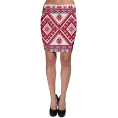 Model Traditional Draperie Line Red White Triangle Bodycon Skirt by Mariart