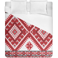 Model Traditional Draperie Line Red White Triangle Duvet Cover (california King Size)