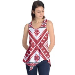 Model Traditional Draperie Line Red White Triangle Sleeveless Tunic by Mariart