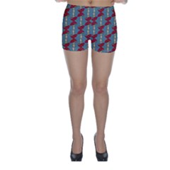 Mushroom Madness Red Grey Polka Dots Skinny Shorts