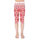 Plaid Red Star Flower Floral Fabric Kids  Capri Leggings  View1