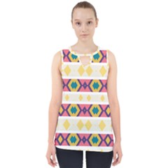 Rhombus And Stripes                            Cut Out Tank Top