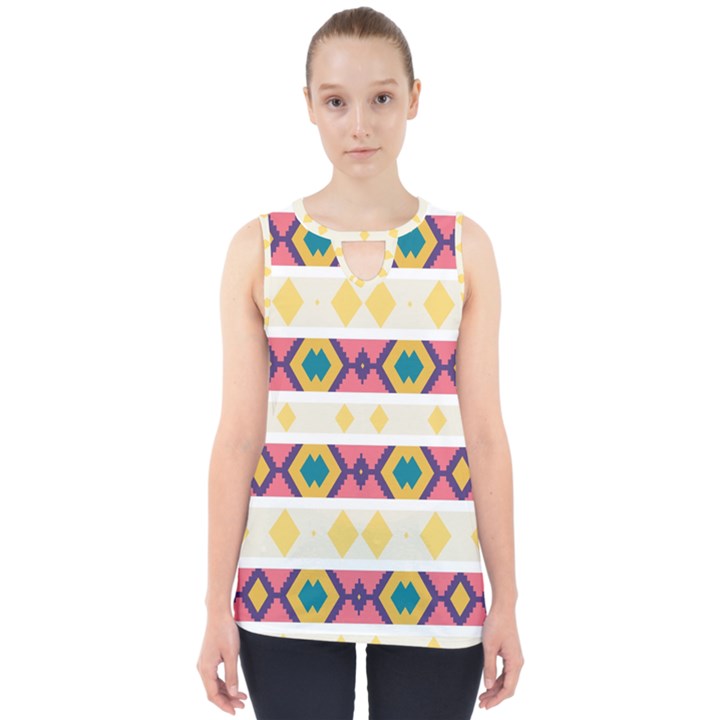 Rhombus and stripes                            Cut Out Tank Top