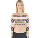 Rhombus and stripes                            Long Sleeve Crop Top View1