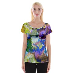 Color Mix Canvas                           Women s Cap Sleeve Top by LalyLauraFLM