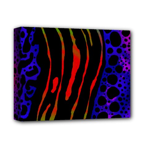 Frog Spectrum Polka Line Wave Rainbow Deluxe Canvas 14  X 11  by Mariart