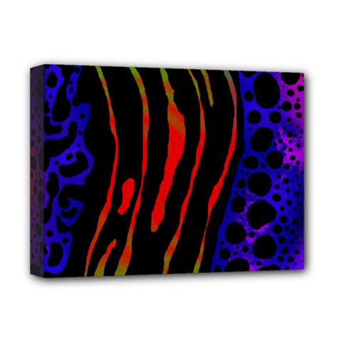 Frog Spectrum Polka Line Wave Rainbow Deluxe Canvas 16  X 12  