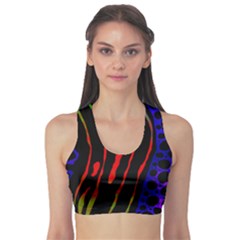 Frog Spectrum Polka Line Wave Rainbow Sports Bra by Mariart