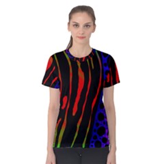 Frog Spectrum Polka Line Wave Rainbow Women s Cotton Tee