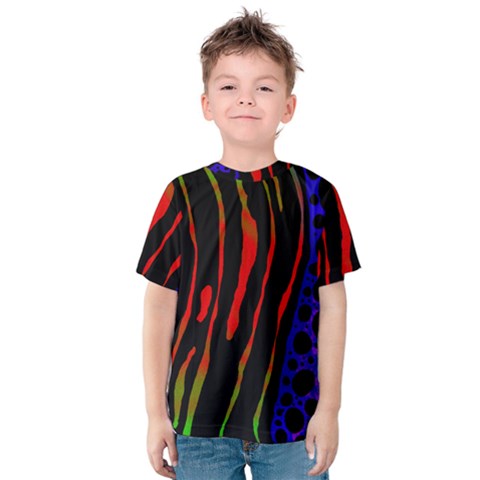 Frog Spectrum Polka Line Wave Rainbow Kids  Cotton Tee by Mariart