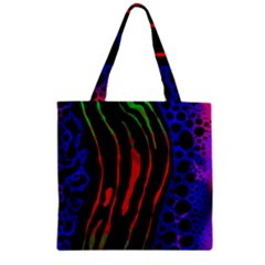 Frog Spectrum Polka Line Wave Rainbow Zipper Grocery Tote Bag by Mariart