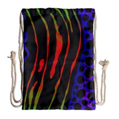 Frog Spectrum Polka Line Wave Rainbow Drawstring Bag (large) by Mariart