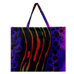 Frog Spectrum Polka Line Wave Rainbow Zipper Large Tote Bag by Mariart