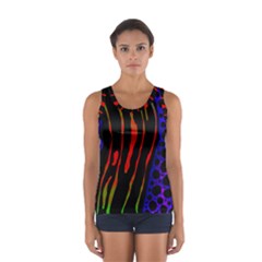 Frog Spectrum Polka Line Wave Rainbow Sport Tank Top  by Mariart